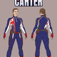 Concept art of Captain Carter for her upcoming solo comic, drawn by Jamie McKelvie.